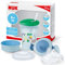 NUK 3-in-1 Trinklernset mit Trainer Cup Schnabeltasse (6+ Monate), Magic Cup 360° Trinklernbecher (8+ M) & Action Cup Trinkflasche Kinder (12+ M) | 230 ml | BPA-frei | grüner Leopard