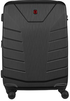 WENGER Pegasus Medium Hartschalenkoffer mit 4 Rollen, Trolley, Mittelgroß, 66 (79) l, Sicherheitsschloss, Damen Herren, Reisen Urlaub, Schwarz, 610848