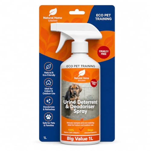 Dog Pee Urine Deterrent Repellent Deodoriser Spray Indoor | Stop Dog Urinating In House At Night | Cat Urine Deterrent Spray | Pet Odour Eliminator For House | Urine Destroyer Dog and Cat Spray | 1L