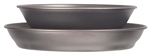 Lifeventure Superlight Titanium Plate and Bowl Set with Storage Pouch – Ultra Lightweight Ideal for Camping Or Travel, Silver