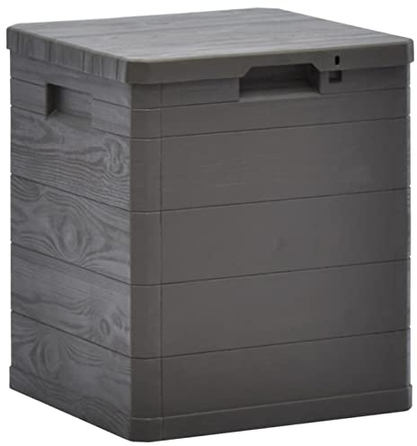 Festnight Baúl de Almacenamiento Arcón para Cojines Marrón 42,5 x 44 x 50 cm 90 L Arcón Caja Exterior de PP para Balcón Jardín