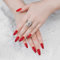 Cobee Einfarbige Press-on-Nägel, 24 Stück Sarg-Fake-Nägel, glänzend, konische Form, mittlere Länge Abdeckung Ballerina abnehmbar falsche Nägel für Frauen und Mädchen Nail Art DIY Set(Rot)