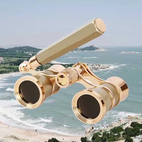 Yourelexit® Opera Glasses Binoculars 3X25 Lorgnette Theater Glasses Optical BK9 Mini Compact Lightweight Built-in Foldable Adjustable Handle Vintage for Adults Women Men in Musical Concert Cinema