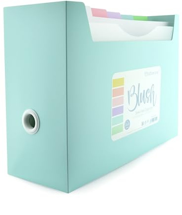Desk Free Organiseur de documents pour bureau Blush - Réf. 39105- avec 10 dossiers suspendus doubles + 40 adhésifs, poignée et poignée arrière en 4 designs by Office Box (Blush)