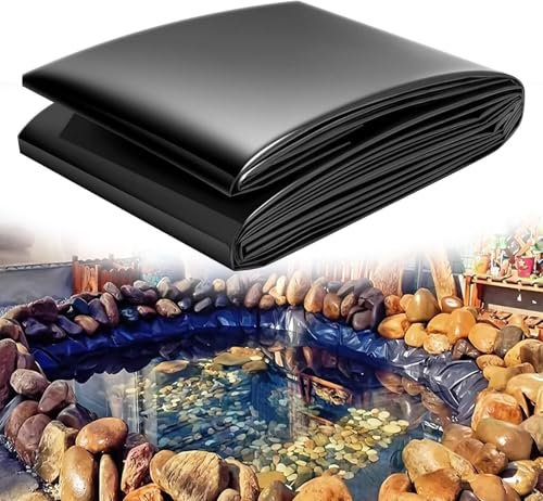Dnowegas Revestimiento de Estanque Negro de PVC, HDPE Lona para Estanque Duradero, Pond Liner Lámina Estanque Flexible para Peces de Estanques, Fuentes, Jardines Acuáticos y Cascadas