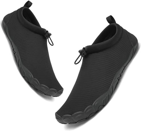 Mishansha Herren Badeschuhe Damen Atmungsaktiv Wasserschuhe Schnelltrocken Barfuß Aquaschuhe Graphit Schwarz Gr.38