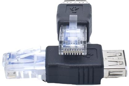 HDOYTXXM Adattatore da USB a Ethernet USB A Female a RJ45 Maschio Ethernet Adattatore di rete per modem a banda larga e router 2 pezzi
