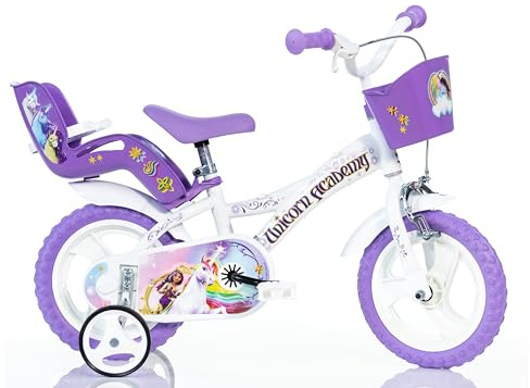 Dino Bikes Bicicleta niña Unicornio 12 Pulgadas Unicorn Academy