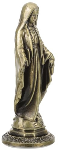 BIUDECO Statua di Maria in Lega di Zinco da Tavolo Decorazione Religiosa Miniatura Ornamento Cattolico Compatto per Arredamento Casa e Spazio Spirituale