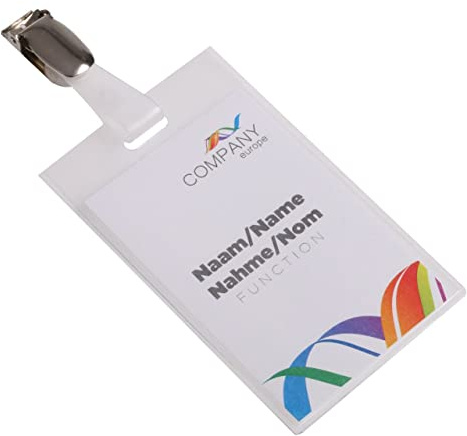 EUROPEL 121287 Porta badge con clip tipo bretella, 60 x 90 mm, trasparente, confezione da 24 pezzi