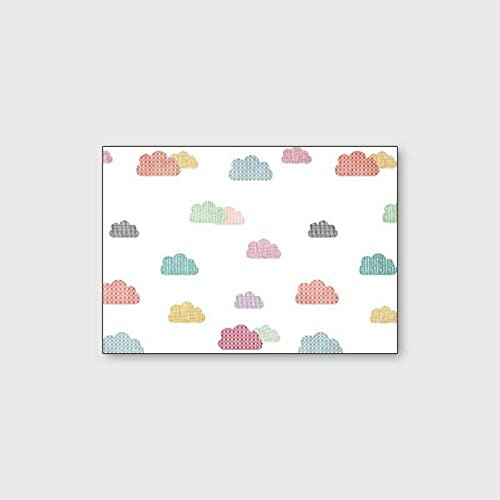 SRTJURFG Große Spielmatte Kinder Teppich und Krabbelmatten Cartoon Aquarell Wolken bunt 100 x 160 cm