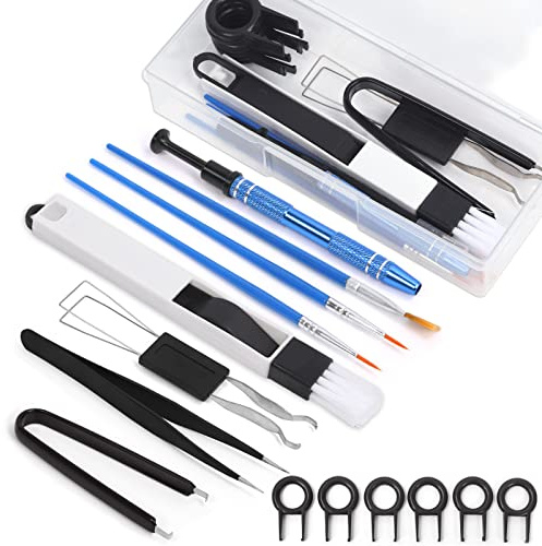 Wokape 14Pcs Keyboard Lube Kit for Mechanical Keyboard Lube, Incl Key Puller Tweezers Cleaning Brush Lubrication pens Keycap Remover
