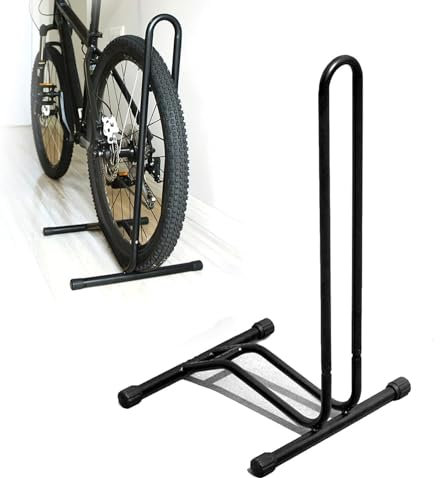 FCOUMY Supporto da pavimento per bicicletta, autoportante, verticale, salvaspazio, adatto per mountain bike, bici da strada, con diametro massimo di 73 cm