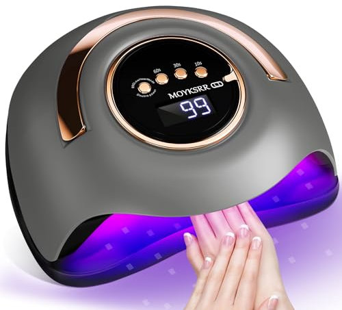 MOYKSRR 180W UV Lampe für Gelnägel, Nageltrockner Lampe UV LED Lampe Infrarot Sensor mit 4 Timer, UV Lampe Nägel Professionelle, Abnehmbarer Bodenplatte, für Nageltrockner für Alle Nagellacke