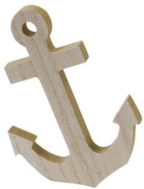 HOBI Tendances Fêtes - DÉCORATION À Poser Ancre Bois 12X8.5CM Nature