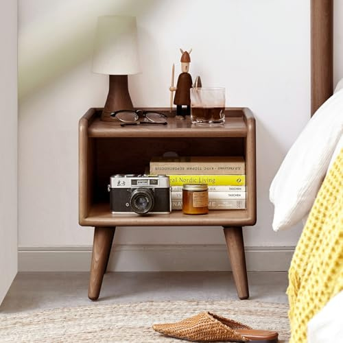 Pure Solid Wood Bedside Cabinet - Modern Simple Nightstand for Bedroom, European Beech