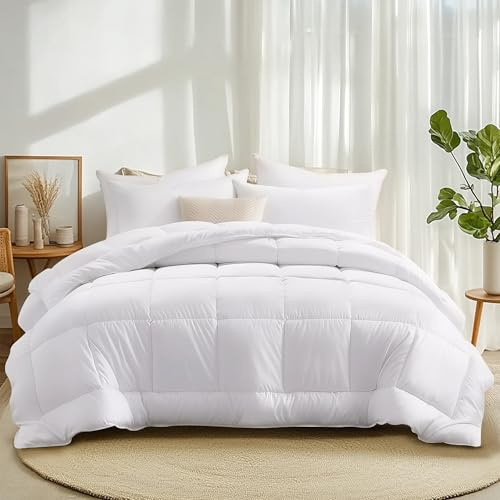 VIVA FINO Edredón Nórdico 135x200 cm para Cama 80,Edredón de Microfibra Suave,Transpirable y Liger,Fácil de Cuidar Cálido y Duradero para 4 Estaciones Confort Premium Blanco