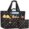 NEWIROVE Strandtasche XXL Familie, Extra Groß Strandtasche Mit Reißverschluss Faltbare Badetasche Damen Wasserdicht Tote Bag Damen Herren Beach Bag Für Strand, Reisen, Urlaub. 50L, Bunte Punkte