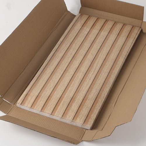 Trafagala Holz Wandpaneele Selbstklebend Holzoptik Akustikpaneele,1.8m²-10 Stück 60x30cm Akustikplatten selbstklebend, Akustik paneele Holzverkleidung Wand für Wanddekoration, Eiche