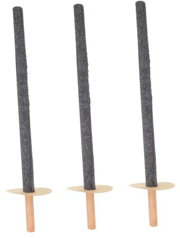 Abaodam Lot de 3 torches de jardin portatives en bois pour événement, éclairage rapide, design durable, combustion prolongée pour les réunions de patio dans le jardin