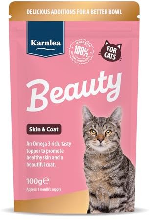 Beauty for Cats 100g | Skin & Coat Supplement for Cats | Omega 3 for Cats | Less Moulting & Shedding | Dry, Dull Coat | Tasty Topper | Fussy Eaters | Itchy Cats & Immunity | Salmon Oil Alternative