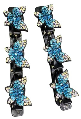 1 par de pinzas de pelo antideslizantes de doble capa para mujer, flequillo y accesorios de parte lateral, clip decorativo para peinados