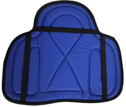 GIYXHU Sadelunderlag, bekväm ridutrustning, stötdämpande, med fästrem, dressyr underlag av PU-läder, 55 cm x 45 för spår ridning (blå)