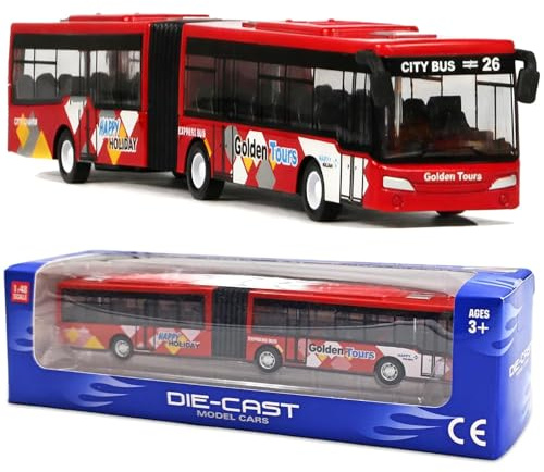 Spiritzohic Bus Car, Bus Model Car Pull Back City Cars Trucks Vehicles BusmodelCar Play Vehicles CityBuses Vehicle Die-cast City Buses Cars Model Pull Back Vehicle Gift for Birthday (Red)