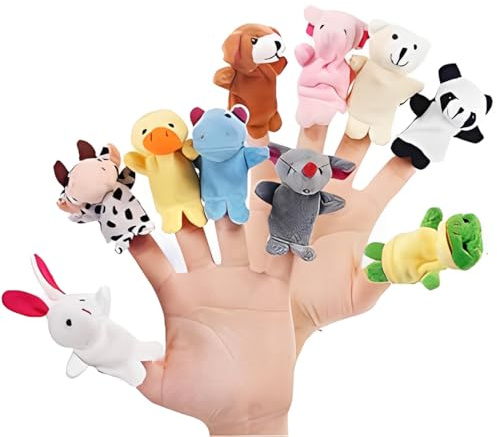 KEPYATI 10Pz Marionette Da Dita, Burattini Di Peluche Per Bambino, Egali Da Dito Per Compleanno, Natale, Pasqua E Feste