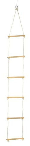 small foot Strickleiter mit sechs Holzsprossen, 2 m, Kletterspielzeug für drinnen und draußen, bis ca. 75 kg, 1048