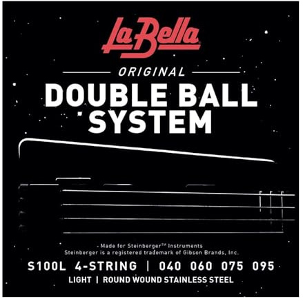 La Bella S100L Light Round Wound Stainless Steel Double Ball system Bass Strings 40-95