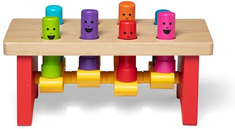 Melissa & Doug Deluxe Pounding Bench Wooden Preschool Learning Toy with Mallet
