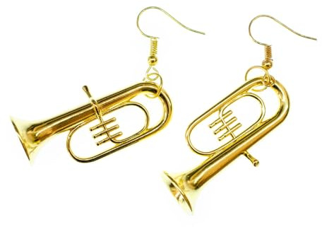 Tuba Tenor Horn Earrings Miniblings Orchestra Jazz Tubas Gold Plated With Box