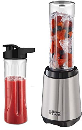 Russell Hobbs Frullatore Elettrico Smoothie - Robot da cucina e Frullatore Portatile -Motore potente da 23.500 giri-min, Acciaio Inox con 2 contenitori di miscelazione da 600 ml, senza BPA, 23470-56
