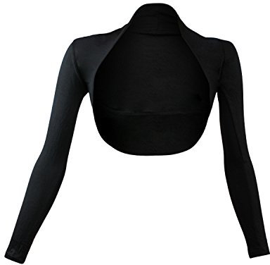 Glamexx24 Damen Bolero Schulterjäckchen Lange Aermel Bolero, Schwarz, M