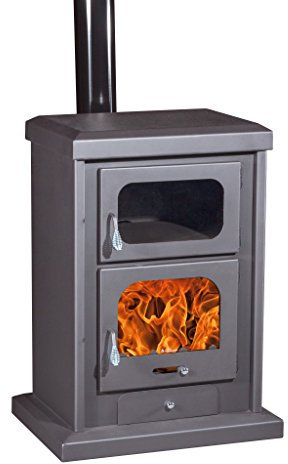 Juan Panadero 3311 Estufa de Leña con Horno Superior de 13 kw, Gris Oscuro