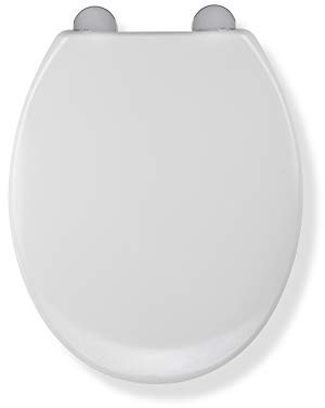 Croydex Flexi-Fix Tahoe Always Fits Never Slips Anti Bacterial Toilet Seat, White, 43.5 x 38 x 5 cm