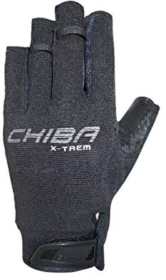 Chiba Unisex Klettersteighandschuhe 66208 Via Ferrata X-trem mit verlängerten Fingern, Größe S, Farbe Schwarz