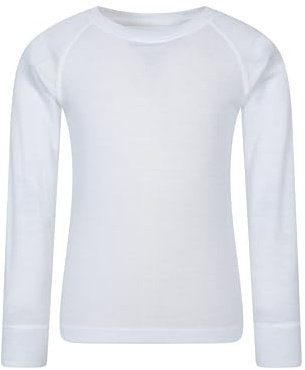 Mountain Warehouse Talus Pull col roulé Enfant-Haut Respirant, sous-Pull léger à col roulé, vêtement Hiver, Couche Thermique Chaude Fille et garçon - Marche, randonnée Blanc 5-6 Ans