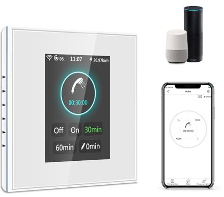 LANBON L8-HB LCD 20A/220-250V/4400W Durchlauferhitzer Timer Schalter,WiFi Smart Zeitschaltuhr, Warmwasserboiler Controller unterstützt Alexa/Google Home/APP,inkl. Tages-&Wochenprogramm