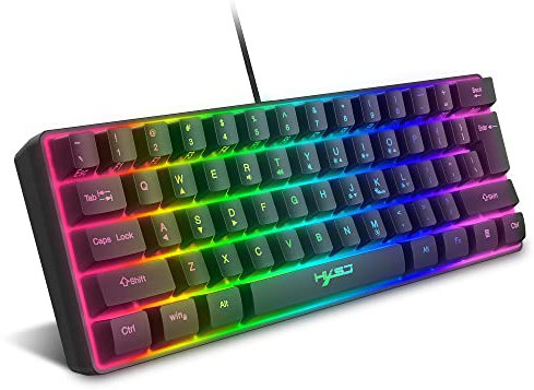 mini tastiera meccanica USB da gioco, cablata al 60%, 61 tasti con 11 retroilluminazione RGB Chroma, copritasti flottante in ABS, anti-ghosting, da ufficio