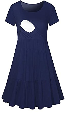VEMOW Mujeres Maternidad Casual Sleeeveless Floral Imprenta V Cuello Cuello Vestido para la Lactancia Materna Trajes De Embarazadas Fotos