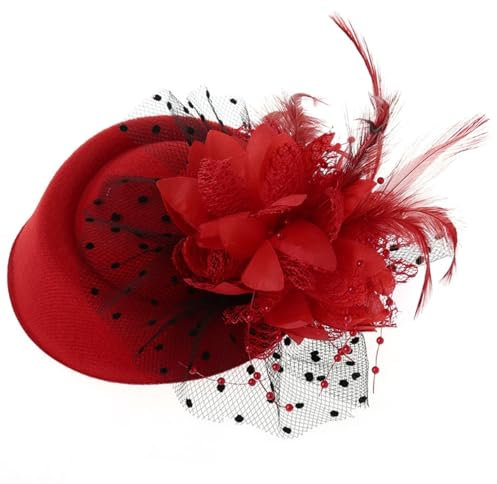 Fascinator-hüte Für Frauen Und Mädchen Vintage-blumen-teeparty-hut Cocktail-schleier Damen-fascinator Mit Clips Schwarzer Fascinator-stirnband Vintage-hüte Zylinder Damen Viktorianische Hüte Für Damen