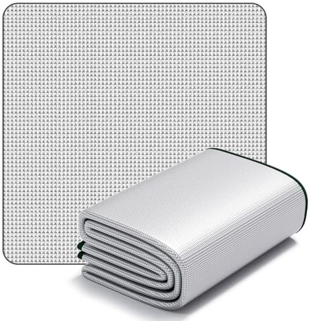 Waterproof Foil Camping Mat 2m×2m, Aluminum Film Sleeping Mat, Foam Aluminium Insulating Mat for Traveling & Outdoor Activities, Double-Sided Foil Tent Pad