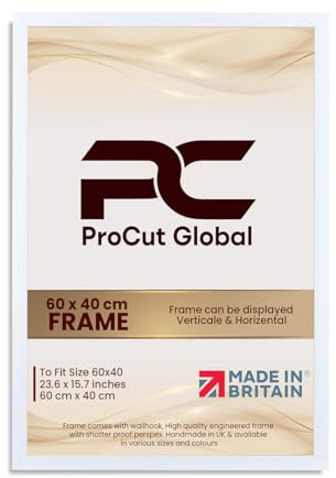 Procut Global Sleek White Picture Frame For Photos - 60x40cm