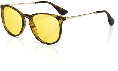 SUNGAIT Occhiali da sole rotondi vintage di alta qualità per donne e uomini, stile classico retrò alla moda, taglia unica