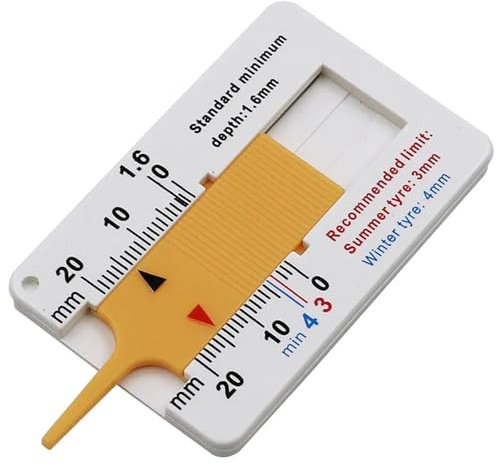 cyclingcolors 1x Medidor de Profundidad Banda Rodadura Neumático Rango 0-20mm Profundidad Ajustable Banda Rodadura Motocicleta Automóvil