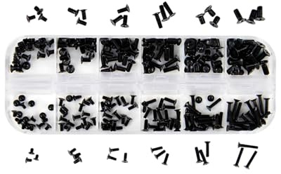 FUGLUS Set di Viti per Computer Portatile M2 M3 M2.5 per Riparazione PC Universale, universali Phillips, Nero(240pcs)