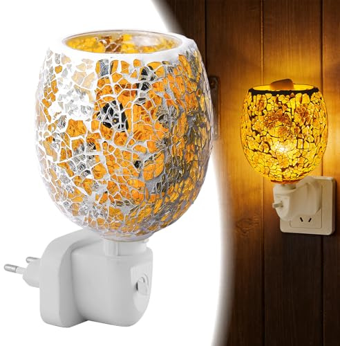 BORDEAG Elektrisk doftlampa, 10 W doftlampa vax, energibesparande doftlampa, vaxlampa, elektrisk doftlampa för kontor, gåvor, sovrum, yoga, hem, 3D-glas