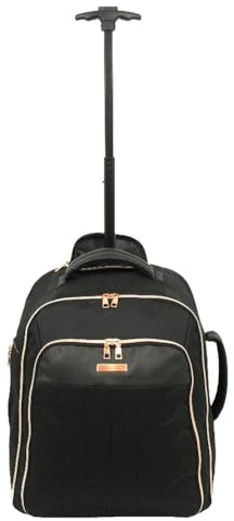 EasyJet Underseat Cabin Bag 45x36x20cm – Lightweight 2-in-1 Wheeled Backpack & Holdall – Travel Trolley Rucksack with Wheels & Handle – Fits EasyJet Free Underseat Luggage + Free Pink Passport Holder